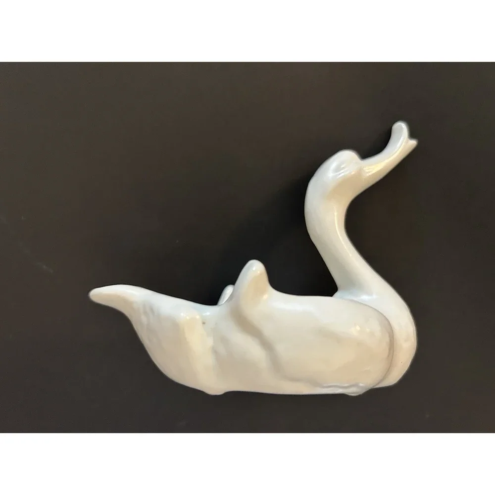 Vintage Ashtray Duck Goose Trinket Box Ivory Ceramic 4.5